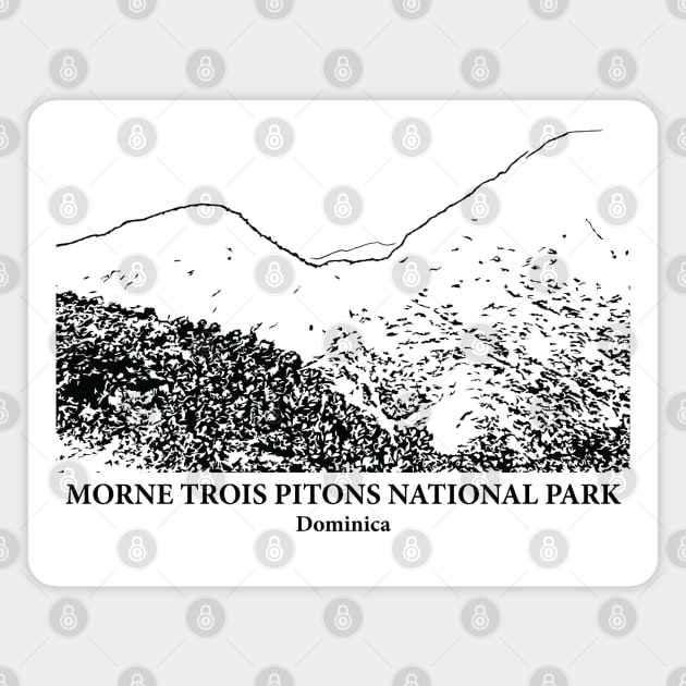 Morne Trois Pitons National Park - Dominica Magnet by Lakeric